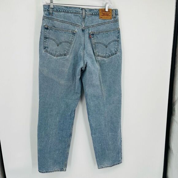 VTG Levi's 550 Denim Relaxed Fit Straight Jeans Medium Wash Blue Mens Size 38x32 - Picture 2 of 9